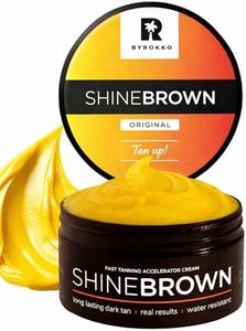 BYROKKO Shine Brown Premium Tanning Accelerator Cream (210 ml), Effective in Sunbeds & Outdoor Sun, Achieve a Natural Tan with Natural Ingredients