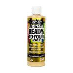 DecoArt FluidArt - Ready-to-Pour Acrylic Paint - 236 ML (8 Oz) Bottle - Gold Metallic (150)