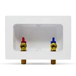 D.N. Dual Drain Washing Machine Outlet Box with Valves 1/2 Inch MIP/C Connection x 3/4 Inch MHT Valves, Double Drain (1/2" MIP/C x 3/4" MHT)