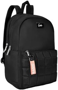 Genie Nightsky 22L Black Backpack for Women & Girls with 15.6" Laptop Compartment | College Bag for Women & Girls| 4 Zips with Secret Pocket | Water Resistant | Laptop Backpack for Women