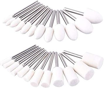 AUSTOR 24 Pieces Wool Felt Mounted Mandrel Set 2 Shaped and 6 Sizes Polishing Buffing Wheel Bits with Free Box for Dremel Rotary Tool - 1/8 Inch Shank