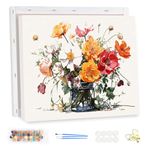 MEIYUDA DIY Paint by Numbers for Adults with Frame Watercolor Flower, Paint by Numbers, Arts and Crafts Kit for Adults Beginner Acrylic Pigment Drawing Paintwork for Home Wall Decor 40x30cm