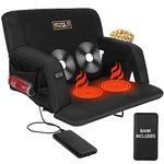 MZQLN Heated Massage Stadium Seats 1PCS, 25 Inche Folding Bleacher Chair with 10000mAh Portable Power, 3 Levels of Heat&Massage, 6 Reclining Positions for Indoor Stadiums, Baseball Stadiums