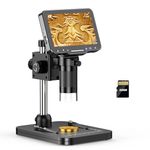 Leipan LP043 4.3" Coin Microscope 1000X, LCD Digital Microscope for Coins Collectors,1080P Coin Magnifier Taking Photo/Video with 8 LEDs,Compatible with Windows and Mac,32GB SD Card Included