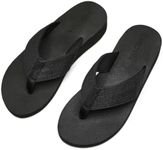 MEGNYA Wadable Yoga Mat Sandals for Women with Arch Support, Rebound Cushioning Walking Flip-Flops for Outdoor Beach, Non Slip Arch Support Seaside Sandals Cushioned Black Size 8