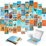 Y2K BOO Peach & Teal Harmony Wall Collage Kit | Photo Aesthetic Dual-Tone Pictures | Trendy Decor for Teen Girls Boys | Dorm Vibrant Color-Contrast Art | 4" x 6" (Set of 50)