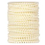 [118Feet] Pearl Beads Garland, 5MM 39Yards Faux Pearl Beads String Roll Bulk for DIY Craft, Wedding, Party, Christmas Tree Decoration