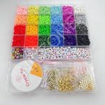 Nilzone Plastic Beads for Kids Crafts Children's Jewelry Making Kit DIY Bracelets Necklace Hairband and Beads for Kids Crafts - Birthday Gift (B.K Design-02)