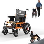 Foldable Electric Wheelchair for Adults,20in Wide Seat Portable Motorized Wheelchair for Seniors,500W Motor All-Terrain Power Wheelchair,25 Miles Range Compact Heavy Duty Wheelchairs Support 330 LBS