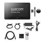 Wacom Cintiq Pro 16 Graphics Tablet 4K Resolution for Professional Designers and Artists (15.6" Multi-Touch Screen 98% Adobe RGB Pressure Sensitive Pen Built-in ExpressKey Keys)