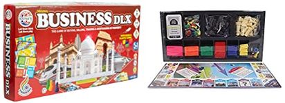 RATNA'S Fun Filled Business 5 in 1 Deluxe Game with Plastic Money Coins & 2 in 1 Business and Chess Deluxe Board Game with Biscuit Coins Inside to Develop Concentration and Brain Skills, Kid