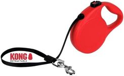 KONG Retractable Dog Lead in 5 m Length, for Medium Dogs up to 30 kg, Size M, High-Quality Roller Lead in Red with Break & Lock System, Lightweight and Compact Lead