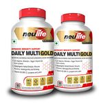 Neulife DAILY-MULTI GOLD Advanced Multivitamin w/MK-7, Adaptogens, Antioxidants & Natural Extracts - 90 Tabs (Pack of 2)