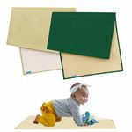 Motherly Premium Baby Mat Combo for Diaper Change and Oil Massage, Diaper Changing Mat & Massage Mat, Reusable Portable Changing Pad, Bed Protector Sleeping Mattress for Boys & Girls (Green & Cream)