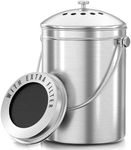 KICHLY Compost Bin, Stainless Steel