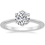 EAMTI CZ Engagement Rings for Women 925 Sterling Silver Cubic Zirconia Solitaire Ring Size 11.5