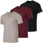 Real Essentials 3 Pack Big & Tall King Size Men’s Cotton Short Sleeve Henley T-Shirt Casual Shirts Lounge Active Athletic Workout Dry Fit Sleep Summer Sleep Pajama Workout Dry Fit- Set 10, 4X