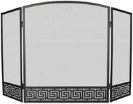 3 Panel Fireplace Screen Decorative, Nouetele Curved & Foldable Fire Place Screens Stand Alone for Fireplace and Living Room Use