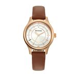 Titan Quartz Analog Silver Dial Leather Strap Watch for Women-2638WL01