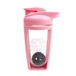 Phoenix Fitness Protein Shaker Bottle - 600ml Leakproof BPA Free Gym Bottle with Screw Top Lid and Mixer Ball for Protein Shakes, Juices & Supplements for Men and Women - Pink