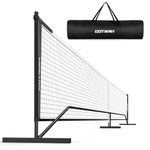 GOTWAH 22FT Portable Pickleball Net with Regulation Size, Sturdy Steel Frame, PE Net for All Weather, Driveway, Park, Backyard, Beach or Indoors