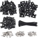 Glarks 360Pcs Black Cable Tie Base 