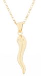 Two Year Warranty Gold Overlay Italian Horn Pendant with an 18 Inch Necklace [Jewelry]