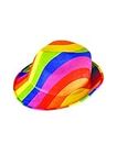 HENBRANDT Adult Rainbow Pride Trilby Hat LGBTQ+ Pride Party Accessories Rainbow Stripe Felt Gangster Hat Gay Pride Fancy Dress Costume Headwear Accessories for Men and Women