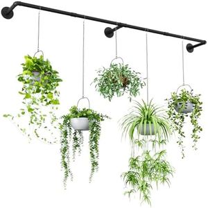 Bamworld Hanging Planters for Indoor Plants Plant Hanger Indoor Hanging Plant Holder Window Plant Shelves Metal Rod(Pot&Plant Not Included) 70in