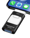 256GB Flash Drive for iPhone Photo Stick, Thumb Drive USB Stick High Speed Transfer USB Drives External Picture Video Storage Memory Expansion for iPhone/iPad/PC (Black)