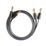 Dhivis Black Melody Speaker Cable - 3 Meters Cable 13AWG + 4 Gold Plated Banana plugs, 99.999% Copper (448 Strands) Ultra Flexible, Ideal for Full Range, Terminated Cable (3-Meters)