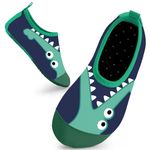 Kids Swim Water Shoes Toddlers Baby Aqua Socks Quick Dry Pool Beach Barefoot for Boys Children(Green Crocodiles,24/25 EU)