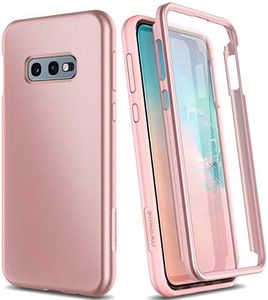 SURITCH Case for Samsung Galaxy S10e,【Built in Screen Protector】【Support Wireless Charging】 Rugged Back Cover Hybrid Bumper 360 Protective Case Matte Shockproof for S10e Case 5.8"(Rose Gold)