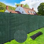 UPGRADE Privacy Screen Fence 5' x 50' Commercial Shade Cover with Brass Grommets Heavy Duty Perfect for Outdoor Back Yard-Dark Green, Customizable