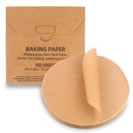 500 Pcs Parchment Paper Baking Sheets Round 6 Inch,Round Cake Pan Parchment Liners,Baking Parchment Non-Stick Baking Parchment Paper Circles,Baking Air Fryer Steaming Bread Cup Cake(Brown-6")