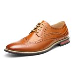 Bruno Marc Mens Oxfords Shoes Men's Lace-ups Formal Dress Shoes for Men in Smart Cacual Shoes for Walking,Prince-3,Brown,8.5 UK /9.5 US