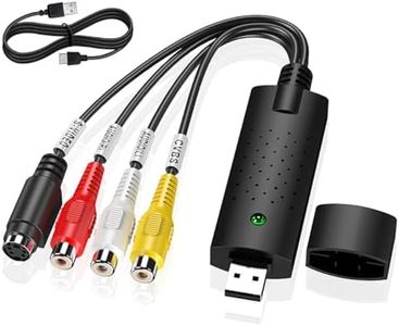 USB Audio Video Capture Card, RCA/AV to USB Converter Digital Adapter and Digitize Edit Video from Any Analog Source Including VCR VHS TV DVD, Compatible with Win XP/Vista/7/8/10/11 and Mac OS