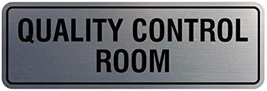 Signs ByLITA Standard Quality Control Room Sign with Adhesive Tape, Mounts On Any Surface, Weather Resistant, Indoor/Outdoor Use (Brushed Silver) - Medium