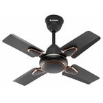 Candes Brio Turbo 600 mm / 24 Inch High Speed 4 Blade Anti-Dust Ceiling Fan Suitable for Kitchen/Veranda/Balcony/Small Room (Pack of 1,Smoke Brown)