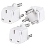 3-Pack UK to South Africa Plug Adapters South Africa Power Converter Grounded Universal Travel Adapter 3 Pin South Africa, Ghana, Bahrain, Mauritius etc International Type M Plug (White)