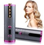 Mysticoal Usb Rechargeable Cordless Curling Iron Ceramic Rotating Wireless Hair Curler Adjustable Temperature (Multicolour)