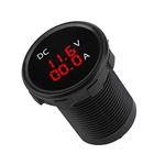 Digital Voltmeter Ammeter, 12-24V Digital Voltmeter Ammeter Voltage Current Meter Red LED Display for Car Motorcycle Boat ATV Camper Caravans