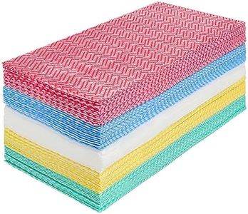 JEBBLAS Cleaning Towels Dish Towels and Dish Cloths Reusable Towels,Handy Cleaning Wipes, Great Dish Towel, Disposable, Absorbent, Dry Quickly 60 Sheets/Pack,5 Color
