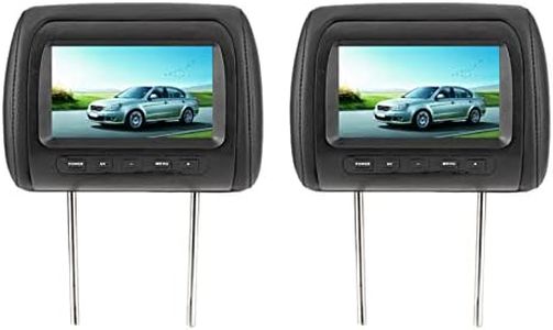 2Pcs 7 in Control Adjustable Headrest LCD Video Monitor MP5 Display Black Headrest Player