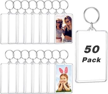 Yaomiao Acrylic Photo Frame Keychain Holder Photo Picture Insert Blank Keyring for DIY Craft(2 x 3 Inch,50 Pieces), 2 X 3 Inch