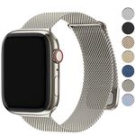 Fullmosa Compatible with Apple Watch Band 41mm 40mm 38mm 42mm Women Men, Stainless Steel Milanese Loop Replacement iWatch Bands Series 10 9 8 7 6 5 4 3 2 1 SE, 41mm 40mm 38mm 42mm Starlight