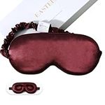 EASTEER 100% 22 Momme Mulberry Silk Sleep Mask, Weighted Eye Cover for Sleeping, Blackout 3D Sleep Masks for Lash Extensions with Adjustable Strap for Men and Women (Burgundy)