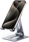 UGREEN Cell Phone Stand Desk Phone Holder Compatible with iPhone 16 Pro Max Plus 15 14 13 12 11, Galaxy S24 Ultra, Fully Adjustable Foldable Desktop Aluminum Smartphone Stand