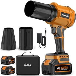 FAOGO Cordless Leaf Blower with 2 Batteries & Charger - 990,000 RPM Electric Handheld Blower, Lightweight for Lawn, Yard, Patio, Garden Care Orange