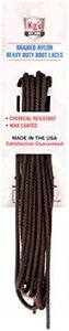 Kg's Braided Nylon Heavy Duty Boot Laces – Durable Shoe Laces Made from Braided Nylon, Perfect Fit for All Types of Heavy Duty Work Boots and Shoes (45 Inches, Brown, 2 Pairs)